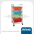 High quality stainless steel 4-tier storage trolley